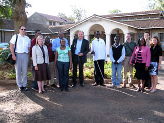 Kenya Society of the Blind team, Winston (student), Tim, Rosemary, Stephane