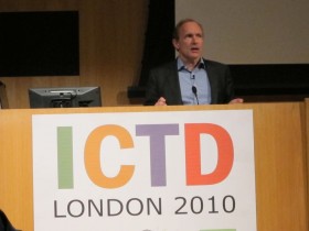 Sir Tim delivering the keynote at ICTD2010